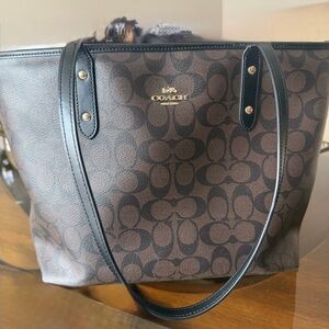 Coach Black and Brown Signature Tote